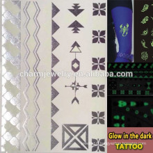 OEM Wholesale glow in the dark tattoo fashion brands luminous tatoo temporary tattoos Sticker for adults GLIS005